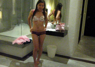 Asian girl stripped naked